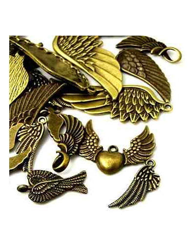 Alas. Aleación de cobre. Color bronce antig. De 10 a 40 milímetros. 5 unidades