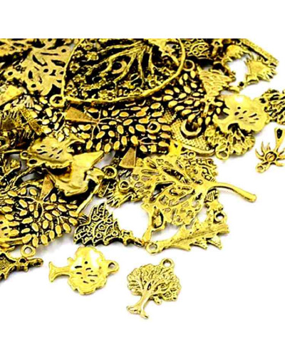 Arboles. Aleación de cobre. Color dorado. De 13 a 40 milímetros. 5 unidades