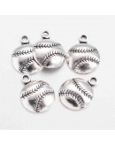 Deportes: Beisbol (4). Aleación de cobre. Color plateado 18x14x3 mm 2 mm perforación. 10 uds. Deportes: Beisbol (4). Aleación de cobre. Color plateado 18x14x3 mm 2 mm perforación. 10 uds.