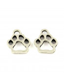 Patitas de perro. Aleación de cobre. Color plateado. 13x10x1,5 mm 2 mm perforación. 10 unidades Patitas de perro. Aleación de cobre. Color plateado. 13x10x1,5 mm 2 mm perforación. 10 unidades