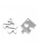 Puzzle - Best Friends. Aleación de cobre. Plateado antiguo. 22x22x2 mm 2 mm perforación. 5 uds Puzzle - Best Friends. Aleación de cobre. Plateado antiguo. 22x22x2 mm 2 mm perforación. 5 uds