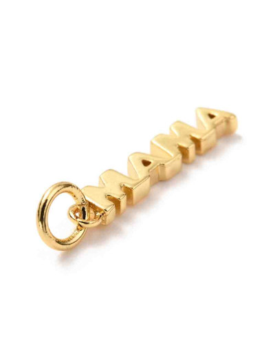 Mamá. Aleación de cobre. Baño 18kGold. 16,5x3x2 milímetros. 5 mm arandela. 1 unidad.