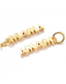 Mamá. Aleación de cobre. Baño 18kGold. 16,5x3x2 milímetros. 5 mm arandela. 1 unidad. Mamá. Aleación de cobre. Baño 18kGold. 16,5x3x2 milímetros. 5 mm arandela. 1 unidad.