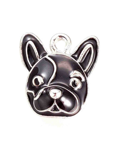 Perros. Aleación de cobre y esmalte. 15x14 milímetros. 2 mm perforación. 4 unidades