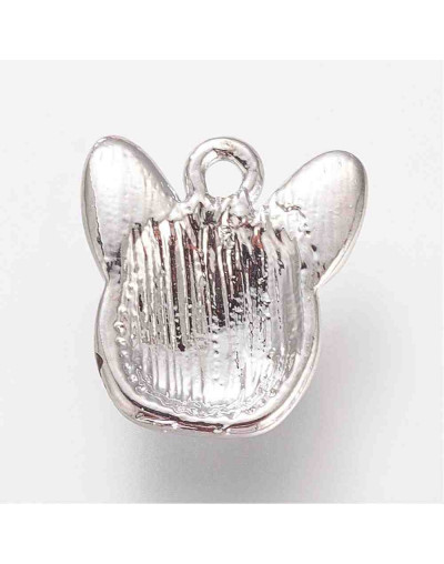 Perros. Aleación de cobre y esmalte. 15x14 milímetros. 2 mm perforación. 4 unidades