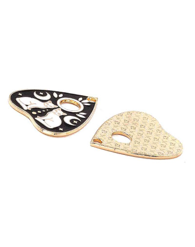 Corazón+Gato (1). Aleación de cobre y esmalte. 26xx22x1,5 milímetros. 2 mm perforación. 1 unidad.