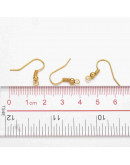 Ganchos para aretes Sin niquel Color dorado 18 mm largo 0,8 mm grosor 2 mm agujero 40 unidades