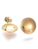 Pin para aretes concierre Acero inoxidable Color dorado Pin 13x2x0,8 mm Cierre 6x4x3 mm 2 unidades Pin para aretes concierre Acero inoxidable Color dorado Pin 13x2x0,8 mm Cierre 6x4x3 mm 2 unidades