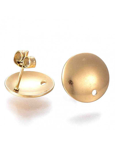 Pin para aretes concierre Acero inoxidable Color dorado Pin 13x2x0,8 mm Cierre 6x4x3 mm 2 unidades Pin para aretes concierre Acero inoxidable Color dorado Pin 13x2x0,8 mm Cierre 6x4x3 mm 2 unidades