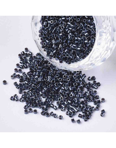 FGB Delica. Color: METALLIC PRUSSIAN BLUE. 1,5x1 mm. 0,8 mm perforación. 10 gr (2000 uds aprox).