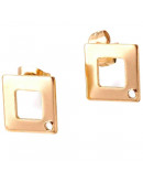 Pin para aretes con cierre Acero inoxidable Color dorado Pin 14x14x0,8 mm Cierre 6x4x3 mm 2 unidades Pin para aretes con cierre Acero inoxidable Color dorado Pin 14x14x0,8 mm Cierre 6x4x3 mm 2 unidades