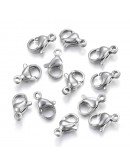 Cierre lobster Acero Color plata 10 mm largo 5 unidades