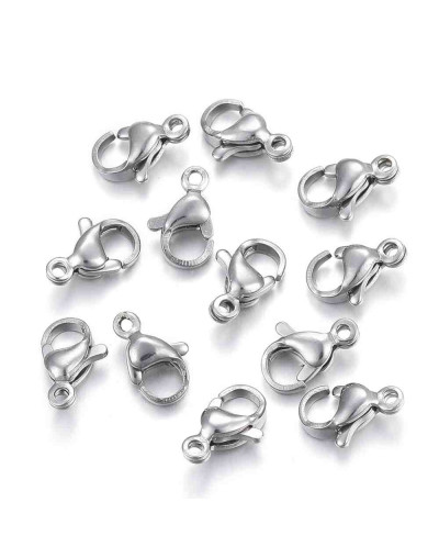 Cierre lobster Acero Color plata 10 mm largo 5 unidades Cierre lobster Acero Color plata 10 mm largo 5 unidades