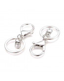 Accesorio para llaveros. Aleación de cobre. Color platino. 68x30 milímetros. 2 unidades. Accesorio para llaveros. Aleación de cobre. Color platino. 68x30 milímetros. 2 unidades.