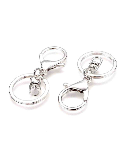 Accesorio para llaveros. Aleación de cobre. Color platino. 68x30 milímetros. 2 unidades. Accesorio para llaveros. Aleación de cobre. Color platino. 68x30 milímetros. 2 unidades.