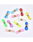 Soportes de silicona y aleación para lentes. Colores variados. Aleación dorada. 22x7,5 mm. 20 uds. Soportes de silicona y aleación para lentes. Colores variados. Aleación dorada. 22x7,5 mm. 20 uds.