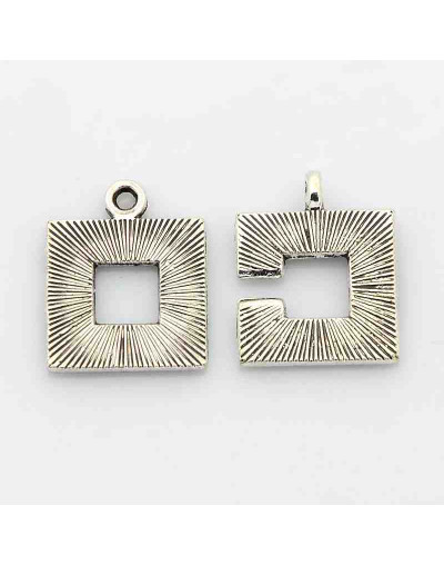 Cierre Aleación Color Plata Antigua 19x15 milímetros 2 juego