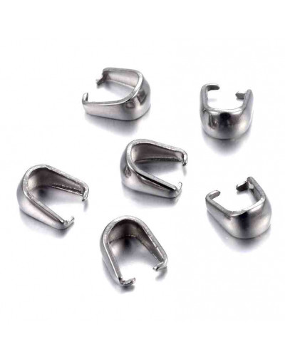 Cierre para dijes Acero inoxidable 7x6x4 milímetros. 10 unidades