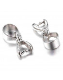 Cierre para dijes Aleación de cobre Color plata antigua 10 mm largo 3 mm agujero 10 unidades