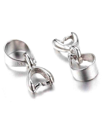 Cierre para dijes Aleación de cobre Color plata antigua 10 mm largo 3 mm agujero 10 unidades