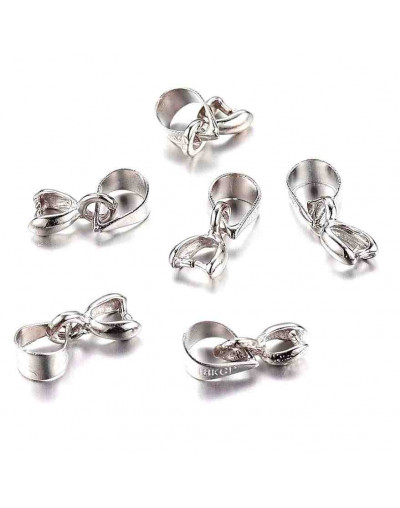 Cierre para dijes Aleación de cobre Color plata antigua 10 mm largo 3 mm agujero 10 unidades