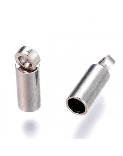 Terminales Acero Color plateado 8X2.5 milímetros 2 mm diámetro Interior 10 unidades