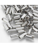 Terminales Acero Color plateado 7,5x3 milímetros 2,5 mm diámetro Interior 10 unidades Terminales Acero Color plateado 7,5x3 milímetros 2,5 mm diámetro Interior 10 unidades