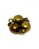 Cierre magnético. Aleación de cobre. Color bronce antiguo. 11,5x6 mm. 1,2 mm agujero. 2 sets.