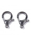 Cierre lobster. Acrílico transparente. Color mixto. 30x21x5,5 mm. 3 mm agujero. 10 unidades