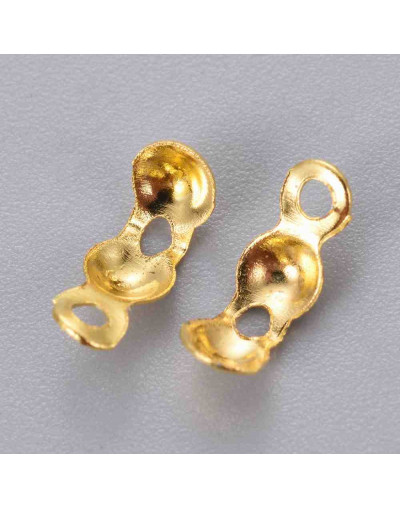 Tapa nudos Aleación de cobre Color dorado 8x4 milímetros 1.5 mm agujero 200 ud (aprox)