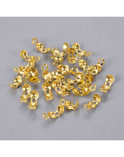 Tapa nudos Aleación de cobre Color dorado 8x4 milímetros 1.5 mm agujero 200 ud (aprox)