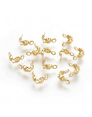 Tapa nudos. Acero inoxidable. Color dorado. 8x4 milímetros. 1.5 mm agujero 10 uds Tapa nudos. Acero inoxidable. Color dorado. 8x4 milímetros. 1.5 mm agujero 10 uds