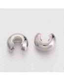 Crimp beads cover. Aleación. Color plateado 4 mm diámetro 1.50 mm agujero 50 uds (aprox)