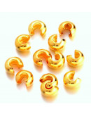 Crimp beads cover. Aleación. Color dorado 4 mm diámetro 1.50 mm agujero 50 uds (aprox)