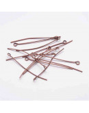 Pin con agujero Color cobre 4 centímetros largo 0,7 mm grosor 50 unidades aprox. 12 gramos Pin con agujero Color cobre 4 centímetros largo 0,7 mm grosor 50 unidades aprox. 12 gramos