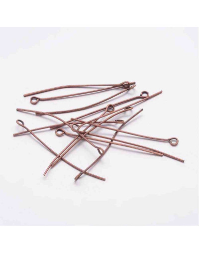 Pin con agujero Color cobre 4 centímetros largo 0,7 mm grosor 50 unidades aprox. 12 gramos