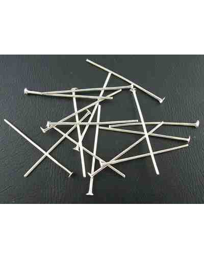 Pin con cabeza Color plateado 3 centímetros largo 0,7 mm grosor 100 unidades aprox. 14 gramos