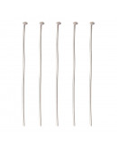 Pin con cabeza. Aleación de cobre. Color plateado. 5 centímetros largo. 0,7 mm grosor. 50 uds aprox. Pin con cabeza. Aleación de cobre. Color plateado. 5 centímetros largo. 0,7 mm grosor. 50 uds aprox.