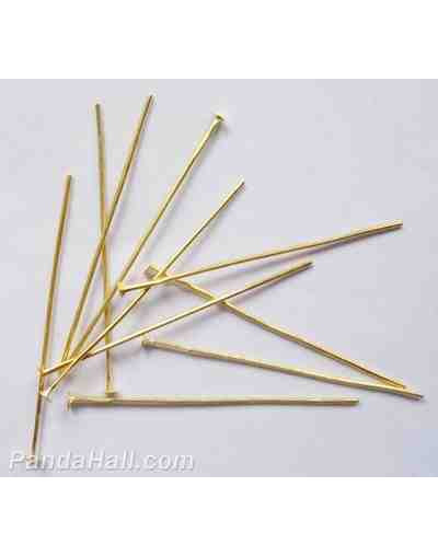 Pin con cabeza Color dorado 5 centímetros largo 0,7 mm grosor 50 unidades aprox. 12 gramos