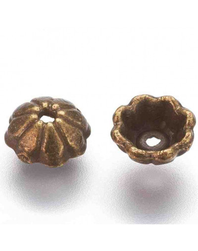 Caps Color bronce antiguo 6 mm diámetro Para esfera de 6 mm 20 unidades