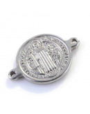 Enlace San Benito. Acero inoxidable. Color plata. 20x14 milímetros 1,5 mmm perforación. 1 unidad