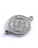 Enlace San Benito. Acero inoxidable. Color plata. 20x14 milímetros 1,5 mmm perforación. 1 unidad