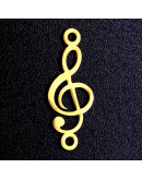 Música - Clave G. Acero inoxidable. Color dorado. 18x7 milímetros 1,2 mm perforación. 1 unidad Música - Clave G. Acero inoxidable. Color dorado. 18x7 milímetros 1,2 mm perforación. 1 unidad