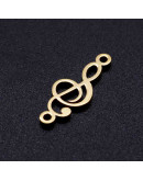 Música - Clave G. Acero inoxidable. Color dorado. 18x7 milímetros 1,2 mm perforación. 1 unidad Música - Clave G. Acero inoxidable. Color dorado. 18x7 milímetros 1,2 mm perforación. 1 unidad