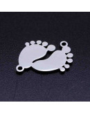 Pies. Acero inoxidable. Color plateado. 19x16 milímetros 1,2 mm perforación. 1 unidad