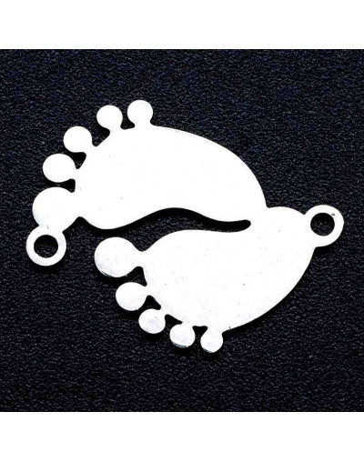 Pies. Acero inoxidable. Color plateado. 19x16 milímetros 1,2 mm perforación. 1 unidad