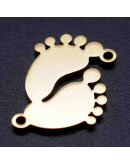 Pies. Acero inoxidable. Color dorado. 19x16 milímetros 1,2 mm perforación. 1 unidad