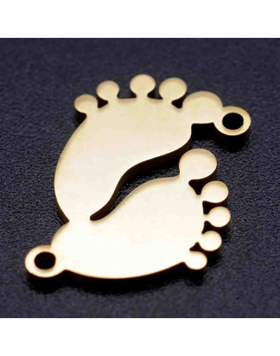 Pies. Acero inoxidable. Color dorado. 19x16 milímetros 1,2 mm perforación. 1 unidad