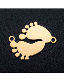 Pies. Acero inoxidable. Color dorado. 19x16 milímetros 1,2 mm perforación. 1 unidad