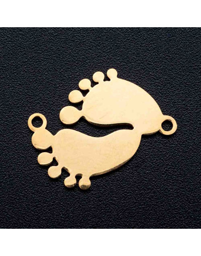 Pies. Acero inoxidable. Color dorado. 19x16 milímetros 1,2 mm perforación. 1 unidad